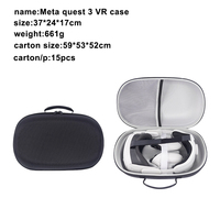 Étui rigide portable en EVA avec fermeture éclair - Sac de rangement protecteur pour accessoires de lunettes VR Meta/Oculus Quest 3S