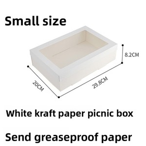<strong>White</strong> Coated Paper Flat Box Disposable Outdoor Camping Barbecue Snack Takeout Sushi Afternoon Tea Greaseproof Food Packaging - Product Image 6
