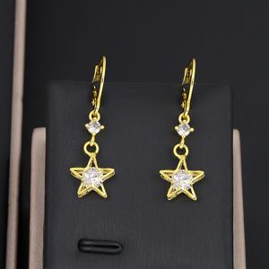 JXX Fashion Classic Style Brass & Gold Plated Star Zircon <b>Earrings</b> Women's Jewelry 24k Drop Earing - Product Image 2