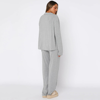 Ensemble de pyjama élégant en bambou pour femme grande taille avec logo frontal, doux, classique et coupe ample