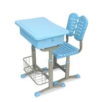 Mesa de Aula Educativa Ajustable 2025, Juego de Silla y Escritorio para Niños con Altura Ajustable de Plástico ABS para Escuelas Internacionales