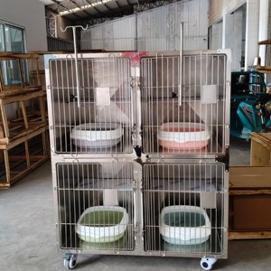 Jaulas Quirúrgicas de Acero Inoxidable para Mascotas para Uso Hospitalario en Clínicas Veterinarias, Ajustables y Reutilizables - Product Image 1