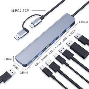 8-in-1デュアルヘッドタイプc Usb3.0 Usb cハブTF/SDカードリーダーポータブル3.5mmヘッドフォンジャック8-1 Usb cハブUsb 2.0 3.0ハブ - Product Image 4
