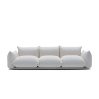 Modernes Design Wohnmöbel Brotförmiges Weißes Bouclé 3-Sitzer Sofa Set Sektional Samt Stoff Wohnzimmer Schwamm Lagerware