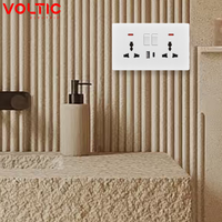 Prise multifonctionnelle standard britannique, utilisation à l'hôtel, à la maison ou au bureau, 13A, 2 prises avec néon, USB type C, prise de charge