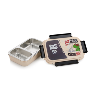Boîte à lunch isotherme en acier inoxydable de qualité alimentaire, légère, à deux compartiments, hermétique, compatible micro-ondes, facile à nettoyer, 500 ml - Product Image 3
