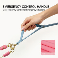 Laisse double réglable anti-emmêlement pour chiens, pivotante à 360°, en cuir robuste avec décoration diamantée pour la promenade de deux chiens