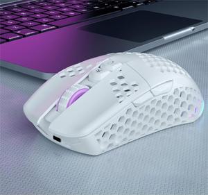 Lập trình Chuột trắng không dây nhẹ RGB tổ ong thiết kế không dây có thu phí - Product Image 5