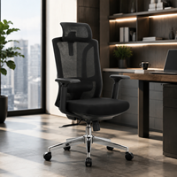 Nouvelle chaise de bureau ergonomique à dossier haut en maille pivotante 2026, réglable en hauteur, idéale pour les pauses déjeuner, pour les cadres et le personnel.