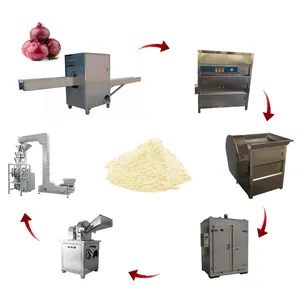 Copos de cebolla deshidratada industrial que hace la máquina de procesamiento Línea de producción de polvo de cebolla vegetal