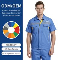 Overoles de Trabajo de Alta Visibilidad para Verano, Transpirables, Antiarrugas, Unisex, de Poliéster y Algodón TC65/35, para Construcción y Minería, Venta de Fábrica