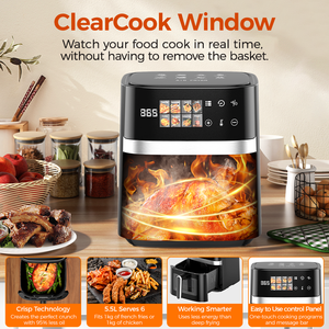 5.5L Air Fryer 1350W Oil Free Electric Fryer <b>Timer</b> Control Home Kitchen Cooker Non-fat Fryer - Product Image 4