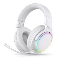 Casque de jeu sans fil supra-auriculaire avec éclairage RGB, son stéréo et microphone, faible latence pour PC, ordinateur et mobile