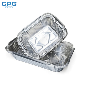 Barquette en aluminium argenté pour la livraison de plats à emporter, conteneur jetable en aluminium pour restaurants - Product Image 1