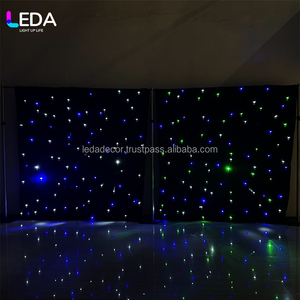 Toile de fond d'événement JINDA, tissu noir, ciel étoilé, lumière LED, rideau d'étoiles, décoration intérieure pour mariage, scène, fête - Product Image 2