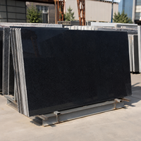 Dalles de granit noir pur sur mesure OEM et ODM pour revêtements de sol, plans de travail de cuisine, comptoirs, dessus de table, décoration intérieure