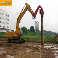 Suministro de fábrica: Accesorios para maquinaria de construcción, brazo de excavadora para pilotes de 10 a 30 metros de longitud, martillo de pilotes para excavadoras de 20-100 toneladas
