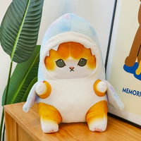 Poupée en peluche personnalisée, requin, chat, super douce, brodée en coton PP, pour cadeaux d'anniversaire, jouets en peluche d'anime anti-stress