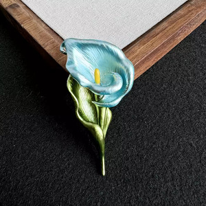Nueva moda que cae aceite 3D flor Pin broches elegante esmalte Callalily broche Pin para mujer Accesorios - Product Image 4
