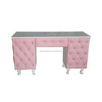 Meubles de salon de manucure en vente, table de manucure rose et diamant, bureau à ongles avec collecteur de poussière