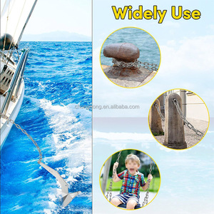 Chaîne d'ancrage marine soudée de 5/16 po, chaîne de levage robuste en acier inoxydable 316 pour bateau avec manilles, maillons de chaîne en acier inoxydable - Product Image 6
