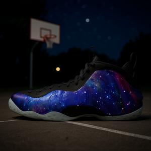 <span class=keywords><strong>Nike</strong></span> <span class=keywords><strong>Air</strong></span> Foamposite <span class=keywords><strong>One</strong></span> Galaxy Chaussures de basket-ball pour hommes Tige synthétique Semelle extérieure en caoutchouc Semelle intermédiaire en EVA Doublure en mesh Printemps - Product Image 2