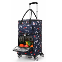 Personnalisé Mobile Portable Pliable Voyage Camping Voiture Sac Supermarché Magasin Shopping Chariots Main Chariot Shopping Sac avec Roues