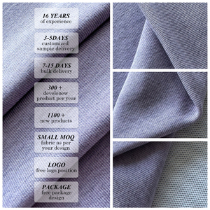 Tissu en mélange de laine et de <span class=keywords><strong>bambou</strong></span>, tricoté 11 côtes, extensible, anti-boulochage, qui conserve sa forme, pour col, poignets, ourlets et capuches de vêtements - Product Image 3