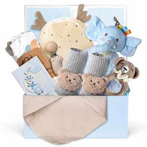 Cesta Exclusiva para Recién Nacidos con Sonajero, Manta de Seguridad para Bebés, Unisex, para Niñas y Niños, Regalos para Baby Shower, Venta al por Mayor - Product Image 1