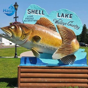 Scultura di Pesce in Fibra di Vetro, Grande Statua di Pesce in Resina per Giardino Marino - Product Image 3