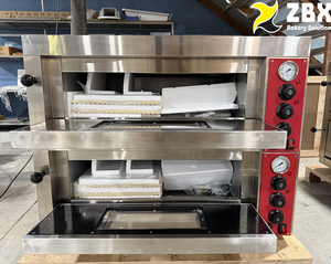 Forno Elettrico Commerciale a 2 Piani con 4 Vassoi <span class=keywords><strong>500</strong></span> ℃   <span class=keywords><strong>Macchina</strong></span> per Cuocere Pane, Pizza e Biscotti con Piano in Pietra - Product Image 2