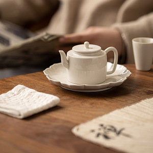 Guanlan Wood Ash Porcelain Teapot With Lid Small Kung Fu <b>Tea</b> <b>Set</b> For Afternoon <b>Tea</b> - Product Image 2