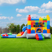 Château gonflable GMY avec toboggan aquatique et piscine, maison gonflable, fête de blocs, château gonflable pour enfants