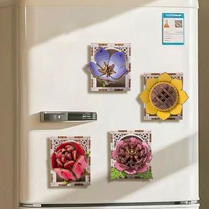 Kit de Rompecabezas 3D de Madera para Manualidades, Modelo de Flores de Rosa, Girasol y Lila, Artesanía, Imanes para Refrigerador - Product Image 3