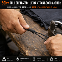 Tirette de fermeture éclair en TPU écologique et ergonomique de 42 mm avec cordon robuste pour vêtements d'hiver, vestes de ski, pantalons de neige et manteaux