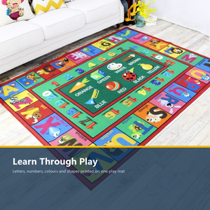 <span class=keywords><strong>Tapis</strong></span> de jeu pour enfants avec motif éducatif A-Z pour l'heure du cercle, <span class=keywords><strong>puzzle</strong></span> de siège, lavable, moderne, à poils coupés carrés, <span class=keywords><strong>tapis</strong></span> de sol pour enfants - Product Image 2