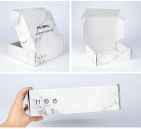 Boîte d'emballage cadeau personnalisée, avec embout en carton ondulé, blanc, pour courrier, en papier et marbre, 10 unités