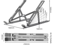 Support de tablette d'ordinateur pliable vertical portable pour installer des ordinateurs portables en alliage d'aluminium avec hauteur multi-angle réglable
