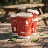 Gobelet à café en papier personnalisé, logo personnalisé, jetable, écologique, compostable, gobelet à emporter avec couvercle