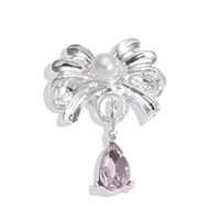 Accessoires de nail art de luxe en alliage style influenceur Paso Sico, avec pampilles papillon, strass rose étincelant, nœuds et perles en forme de cœur
