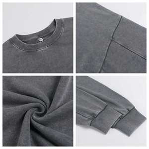 Sweat-shirts à capuche unisexes en coton épais, style vintage, avec logo personnalisé, effet délavé, en molleton bouclette, style hip-hop - Product Image 2