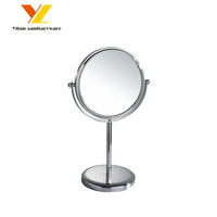 Professional LED Magnifying Make-up Mirror Dual Arm Extend Modern Square Wall Mount Chrome/Black Copper Frame 1 Hotel Villa