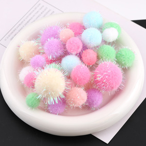 Pompons en forme de macaron, haute élasticité, paillettes argentées, 15mm 20mm 30mm, accessoires de bijoux souples pour la décoration de vêtements d'enfants - Product Image 2