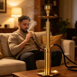 Set de Hookah de Lujo con una Sola Manguera, Acero Inoxidable 304, Base de Vidrio y Accesorios Metálicos con Acabado Espejado, Ideal para Bares y Regalos - Product Image 4