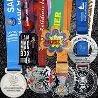 Fabricant pas cher LOGO personnalisé danse Spin Sports métal carnaval course gymnastique patinage paillettes médailles personnalisées prix médaille d'or