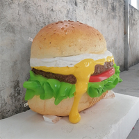 Escultura de Resina con Forma de Hamburguesa para Uso en Interiores y Exteriores, Letrero para Restaurante con Temática de Comida, Estatua con Tamaño Personalizado Realista