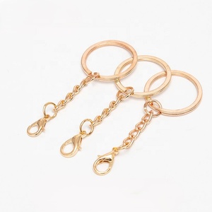 Vente en Gros Anneaux Brisés en Métal Plaqué Or Rose 25mm 30mm avec Chaîne et Fermoir Mousqueton pour Fabrication de Bijoux Porte-clés DIY - Product Image 5