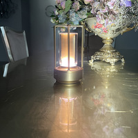 Lanterne moderne sans fil en aluminium, lampe de table décorative, lumière chaude, lumière d'ambiance portable pour les chambres à coucher