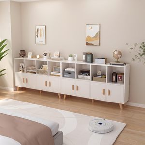 Estantería Esquinera Moderna de Madera con <span class=keywords><strong>8</strong></span> Cubos, <span class=keywords><strong>Patas</strong></span> de Madera Maciza, Estantes con Puertas, Mueble de Almacenamiento Bajo de 2 Niveles - Product Image 5