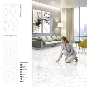 Azulejos de Porcelana Brillante California Ice para Piso y Pared, 600x1200mm 60x120cm, Formato Grande, Aspecto Mármol, Cerámica - Product Image 4